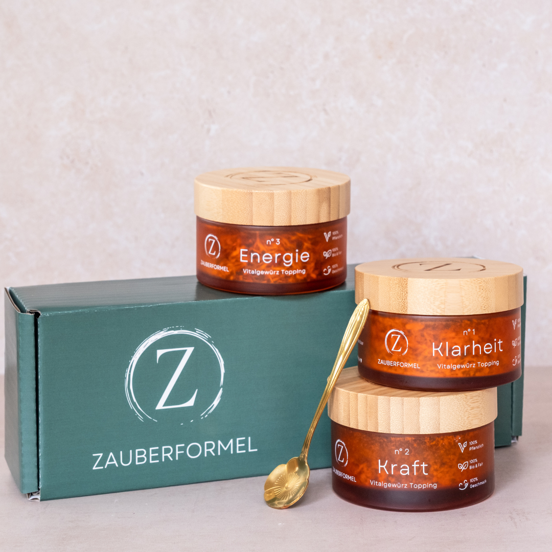 3er-Set Bio-Vitalgewürze + GRATIS goldener Löffel